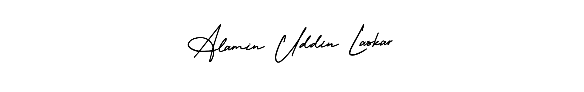 Alamin Uddin Laskar stylish signature style. Best Handwritten Sign (AmerikaSignatureDemo-Regular) for my name. Handwritten Signature Collection Ideas for my name Alamin Uddin Laskar. Alamin Uddin Laskar signature style 3 images and pictures png
