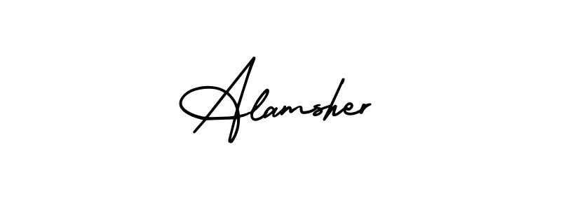 Also You can easily find your signature by using the search form. We will create Alamsher name handwritten signature images for you free of cost using AmerikaSignatureDemo-Regular sign style. Alamsher signature style 3 images and pictures png