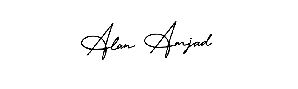 Design your own signature with our free online signature maker. With this signature software, you can create a handwritten (AmerikaSignatureDemo-Regular) signature for name Alan Amjad. Alan Amjad signature style 3 images and pictures png