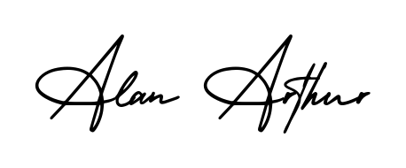 Designed for modern professionals: Alan Arthur name signature crafted with AmerikaSignatureDemo-Regular script. Ready for digital PDF workflows. Alan Arthur signature style 3 images and pictures png