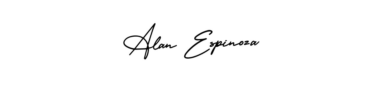 How to make Alan Espinoza name signature. Use AmerikaSignatureDemo-Regular style for creating short signs online. This is the latest handwritten sign. Alan Espinoza signature style 3 images and pictures png