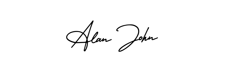 Use a signature maker to create a handwritten signature online. With this signature software, you can design (AmerikaSignatureDemo-Regular) your own signature for name Alan John. Alan John signature style 3 images and pictures png