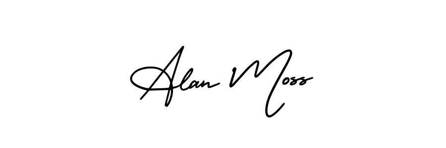 How to make Alan Moss name signature. Use AmerikaSignatureDemo-Regular style for creating short signs online. This is the latest handwritten sign. Alan Moss signature style 3 images and pictures png