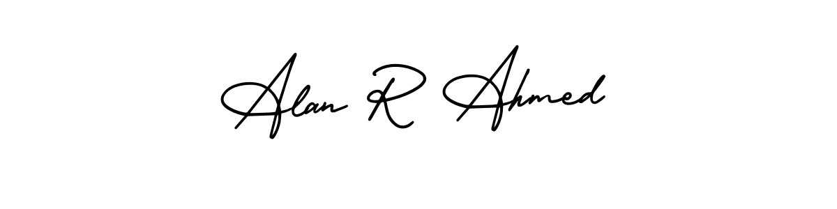 It looks lik you need a new signature style for name Alan R Ahmed. Design unique handwritten (AmerikaSignatureDemo-Regular) signature with our free signature maker in just a few clicks. Alan R Ahmed signature style 3 images and pictures png