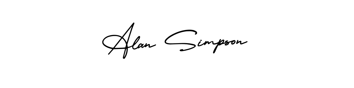 Alan Simpson stylish signature style. Best Handwritten Sign (AmerikaSignatureDemo-Regular) for my name. Handwritten Signature Collection Ideas for my name Alan Simpson. Alan Simpson signature style 3 images and pictures png