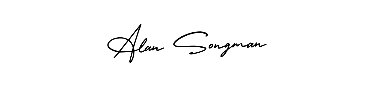 AmerikaSignatureDemo-Regular is a professional signature style that is perfect for those who want to add a touch of class to their signature. It is also a great choice for those who want to make their signature more unique. Get Alan Songman name to fancy signature for free. Alan Songman signature style 3 images and pictures png