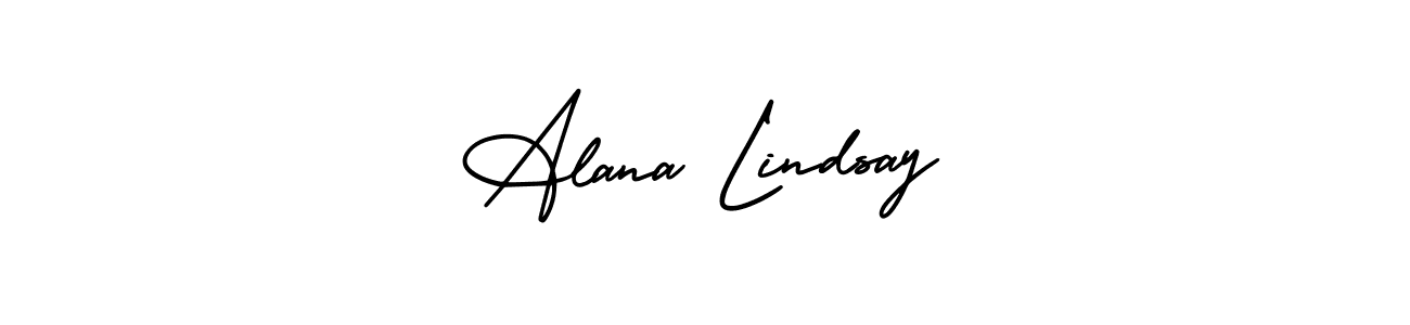 This is the best signature style for the Alana Lindsay name. Also you like these signature font (AmerikaSignatureDemo-Regular). Mix name signature. Alana Lindsay signature style 3 images and pictures png