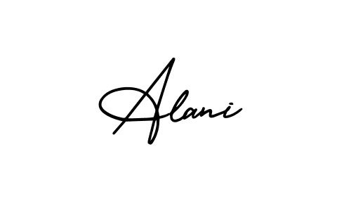 Use a signature maker to create a handwritten signature online. With this signature software, you can design (AmerikaSignatureDemo-Regular) your own signature for name Alani. Alani signature style 3 images and pictures png