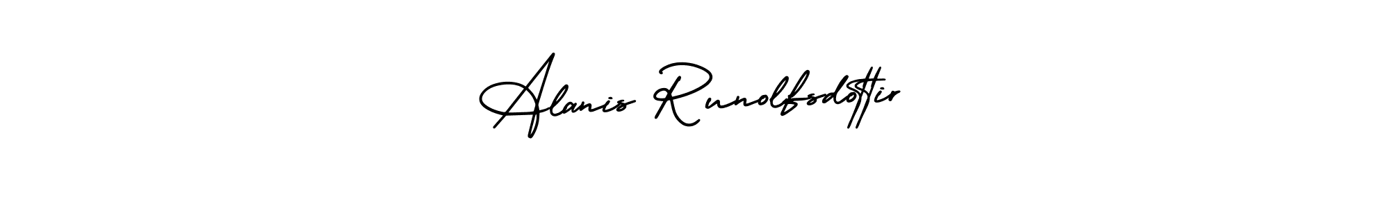 How to make Alanis Runolfsdottir name signature. Use AmerikaSignatureDemo-Regular style for creating short signs online. This is the latest handwritten sign. Alanis Runolfsdottir signature style 3 images and pictures png