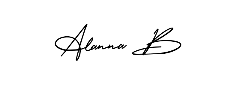 Design your own signature with our free online signature maker. With this signature software, you can create a handwritten (AmerikaSignatureDemo-Regular) signature for name Alanna B. Alanna B signature style 3 images and pictures png