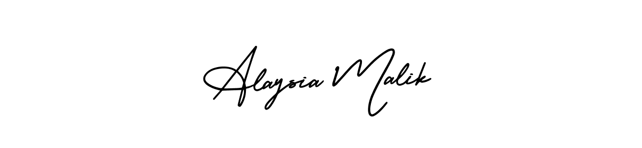 How to make Alaysia Malik name signature. Use AmerikaSignatureDemo-Regular style for creating short signs online. This is the latest handwritten sign. Alaysia Malik signature style 3 images and pictures png