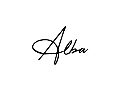 You should practise on your own different ways (AmerikaSignatureDemo-Regular) to write your name (Alba) in signature. don't let someone else do it for you. Alba signature style 3 images and pictures png