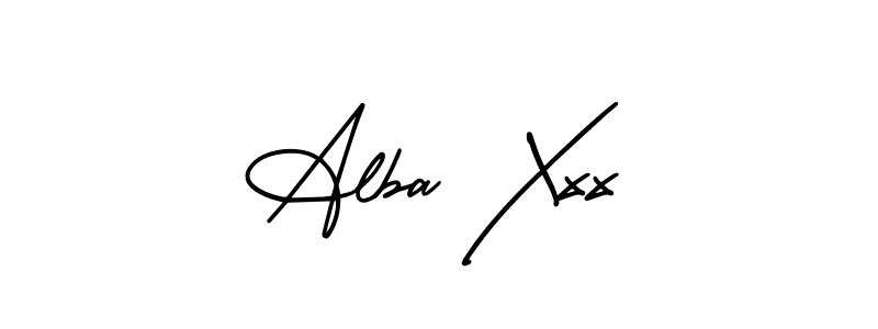You should practise on your own different ways (AmerikaSignatureDemo-Regular) to write your name (Alba Xxx) in signature. don't let someone else do it for you. Alba Xxx signature style 3 images and pictures png