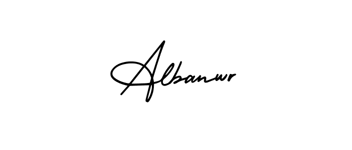 How to make Albanwr name signature. Use AmerikaSignatureDemo-Regular style for creating short signs online. This is the latest handwritten sign. Albanwr signature style 3 images and pictures png
