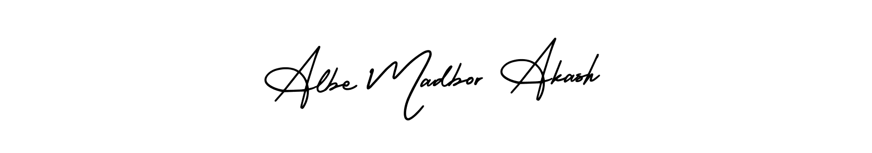 The best way (AmerikaSignatureDemo-Regular) to make a short signature is to pick only two or three words in your name. The name Albe Madbor Akash include a total of six letters. For converting this name. Albe Madbor Akash signature style 3 images and pictures png