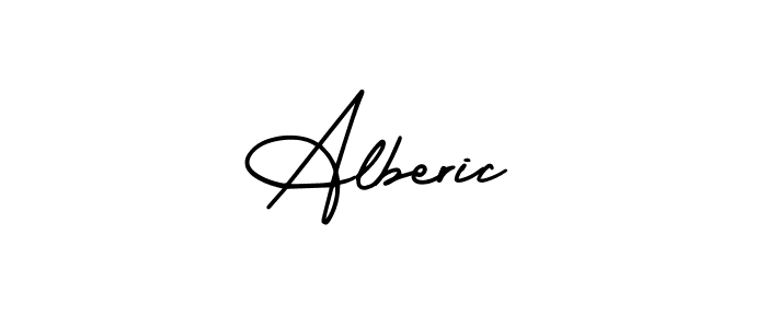 You should practise on your own different ways (AmerikaSignatureDemo-Regular) to write your name (Alberic) in signature. don't let someone else do it for you. Alberic signature style 3 images and pictures png