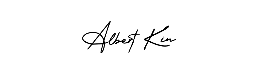 You should practise on your own different ways (AmerikaSignatureDemo-Regular) to write your name (Albert Kin) in signature. don't let someone else do it for you. Albert Kin signature style 3 images and pictures png