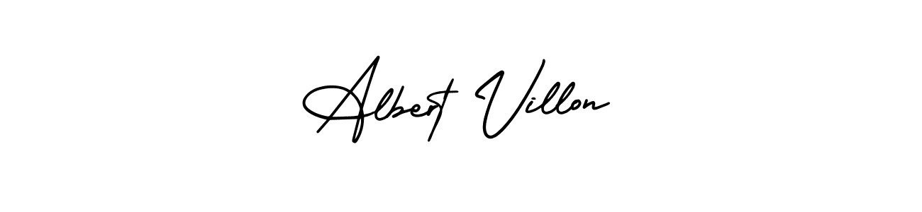 How to make Albert Villon name signature. Use AmerikaSignatureDemo-Regular style for creating short signs online. This is the latest handwritten sign. Albert Villon signature style 3 images and pictures png