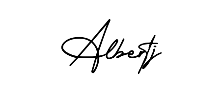 Master the art of signing with Albertj written in fluent AmerikaSignatureDemo-Regular script. A great template to practice and refine your handwriting. Albertj signature style 3 images and pictures png