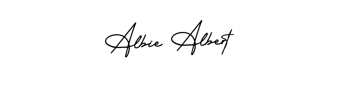 Make a beautiful signature design for name Albie Albert. With this signature (AmerikaSignatureDemo-Regular) style, you can create a handwritten signature for free. Albie Albert signature style 3 images and pictures png