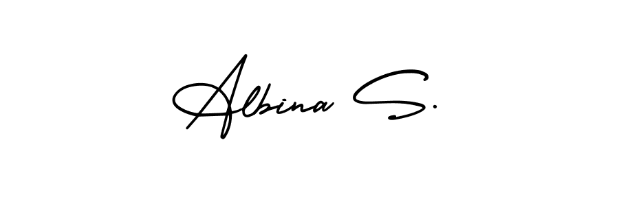 It looks lik you need a new signature style for name Albina S.. Design unique handwritten (AmerikaSignatureDemo-Regular) signature with our free signature maker in just a few clicks. Albina S. signature style 3 images and pictures png