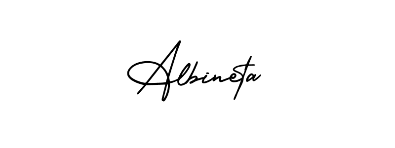 Create a beautiful signature design for name Albineta. With this signature (AmerikaSignatureDemo-Regular) fonts, you can make a handwritten signature for free. Albineta signature style 3 images and pictures png