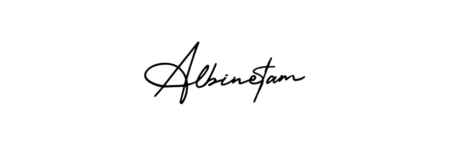 Albinetam stylish signature style. Best Handwritten Sign (AmerikaSignatureDemo-Regular) for my name. Handwritten Signature Collection Ideas for my name Albinetam. Albinetam signature style 3 images and pictures png