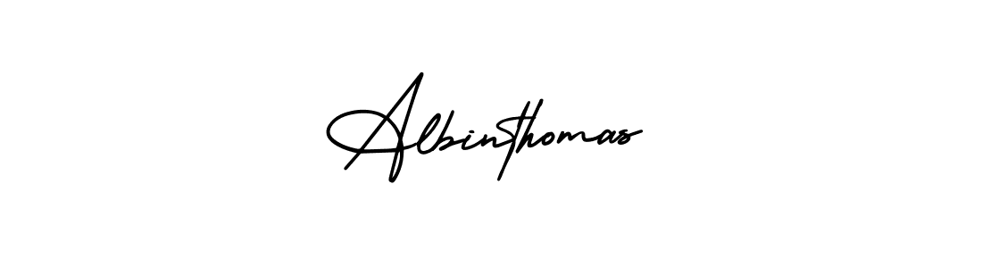 How to make Albinthomas name signature. Use AmerikaSignatureDemo-Regular style for creating short signs online. This is the latest handwritten sign. Albinthomas signature style 3 images and pictures png