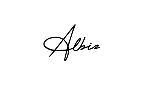 Albiz stylish signature style. Best Handwritten Sign (AmerikaSignatureDemo-Regular) for my name. Handwritten Signature Collection Ideas for my name Albiz. Albiz signature style 3 images and pictures png