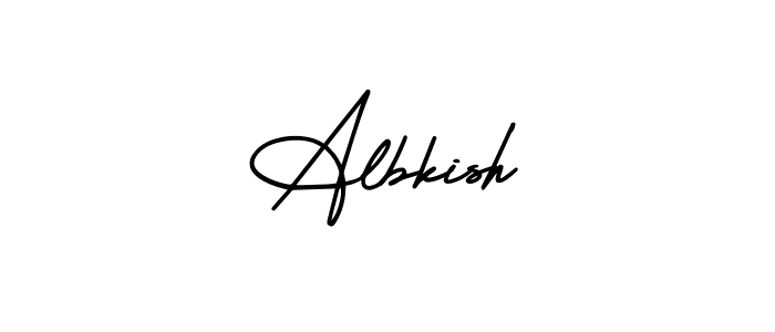 Make a beautiful signature design for name Albkish. With this signature (AmerikaSignatureDemo-Regular) style, you can create a handwritten signature for free. Albkish signature style 3 images and pictures png
