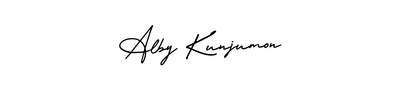 Here are the top 10 professional signature styles for the name Alby Kunjumon. These are the best autograph styles you can use for your name. Alby Kunjumon signature style 3 images and pictures png