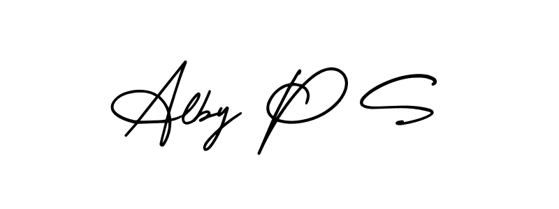 Design your own signature with our free online signature maker. With this signature software, you can create a handwritten (AmerikaSignatureDemo-Regular) signature for name Alby P S. Alby P S signature style 3 images and pictures png