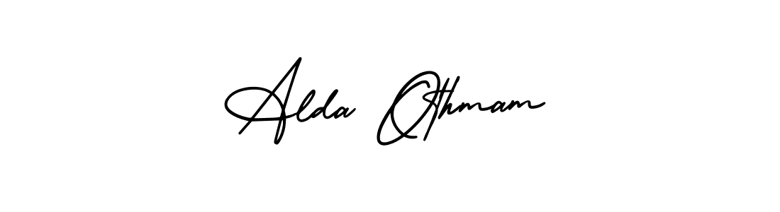 Alda Othmam stylish signature style. Best Handwritten Sign (AmerikaSignatureDemo-Regular) for my name. Handwritten Signature Collection Ideas for my name Alda Othmam. Alda Othmam signature style 3 images and pictures png