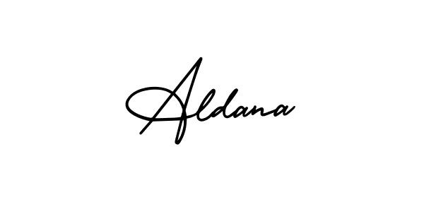 You should practise on your own different ways (AmerikaSignatureDemo-Regular) to write your name (Aldana) in signature. don't let someone else do it for you. Aldana signature style 3 images and pictures png
