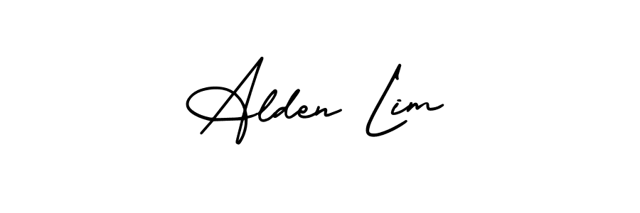 Alden Lim stylish signature style. Best Handwritten Sign (AmerikaSignatureDemo-Regular) for my name. Handwritten Signature Collection Ideas for my name Alden Lim. Alden Lim signature style 3 images and pictures png