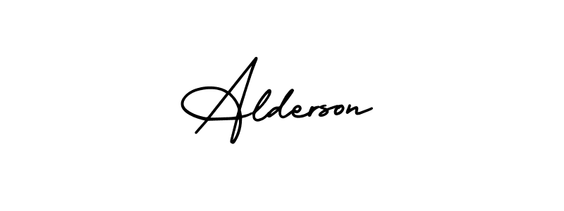 Make a beautiful signature design for name Alderson. With this signature (AmerikaSignatureDemo-Regular) style, you can create a handwritten signature for free. Alderson signature style 3 images and pictures png