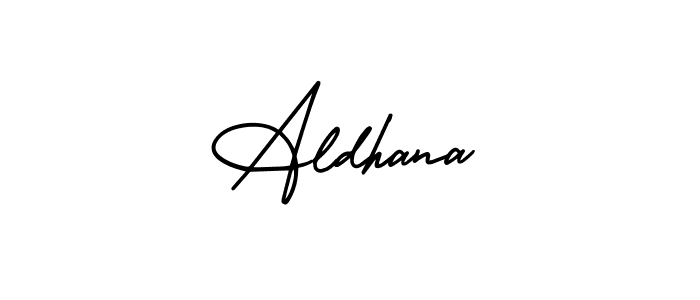 Use a signature maker to create a handwritten signature online. With this signature software, you can design (AmerikaSignatureDemo-Regular) your own signature for name Aldhana. Aldhana signature style 3 images and pictures png