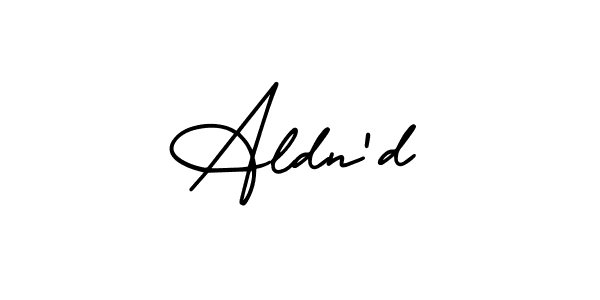 How to make Aldn'd name signature. Use AmerikaSignatureDemo-Regular style for creating short signs online. This is the latest handwritten sign. Aldn'd signature style 3 images and pictures png