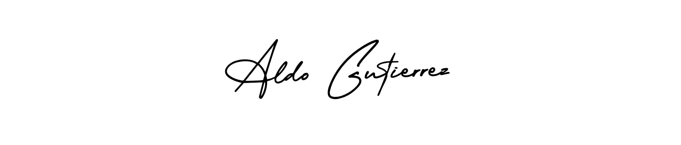 You should practise on your own different ways (AmerikaSignatureDemo-Regular) to write your name (Aldo Gutierrez) in signature. don't let someone else do it for you. Aldo Gutierrez signature style 3 images and pictures png