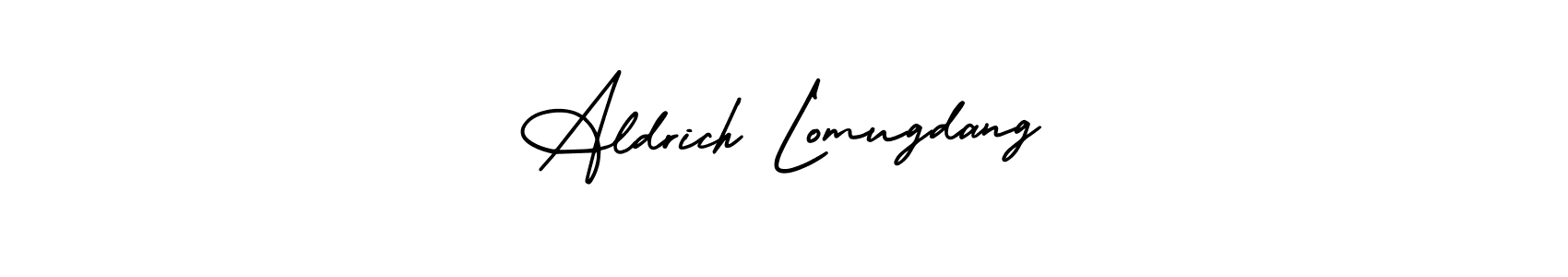 Also You can easily find your signature by using the search form. We will create Aldrich Lomugdang name handwritten signature images for you free of cost using AmerikaSignatureDemo-Regular sign style. Aldrich Lomugdang signature style 3 images and pictures png
