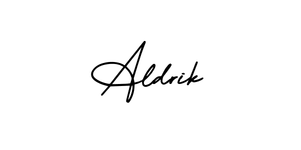 How to make Aldrik signature? AmerikaSignatureDemo-Regular is a professional autograph style. Create handwritten signature for Aldrik name. Aldrik signature style 3 images and pictures png