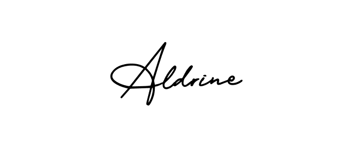 How to make Aldrine name signature. Use AmerikaSignatureDemo-Regular style for creating short signs online. This is the latest handwritten sign. Aldrine signature style 3 images and pictures png