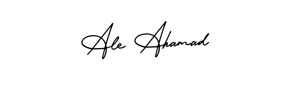 Make a short Ale Ahamad signature style. Manage your documents anywhere anytime using AmerikaSignatureDemo-Regular. Create and add eSignatures, submit forms, share and send files easily. Ale Ahamad signature style 3 images and pictures png