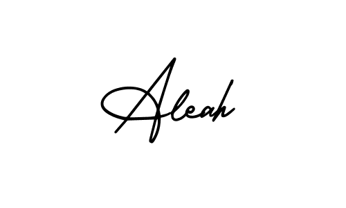 The best way (AmerikaSignatureDemo-Regular) to make a short signature is to pick only two or three words in your name. The name Aleah include a total of six letters. For converting this name. Aleah signature style 3 images and pictures png