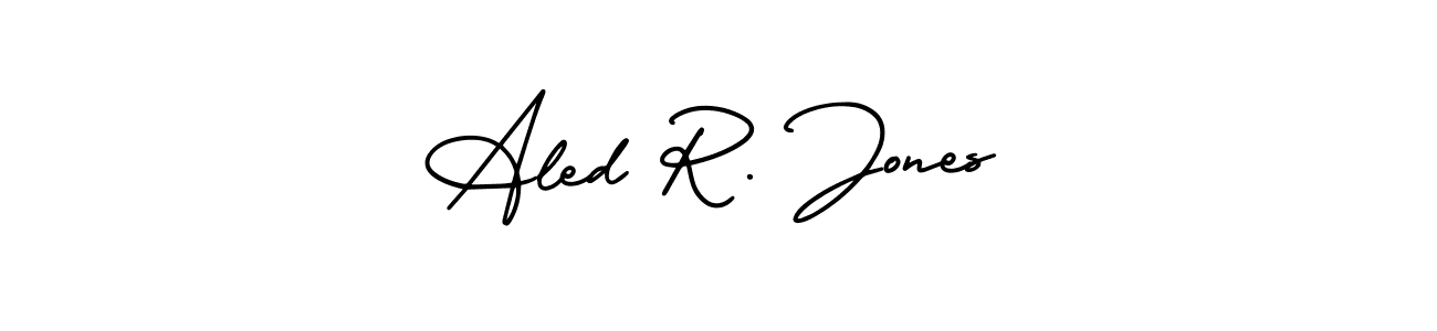 Use a signature maker to create a handwritten signature online. With this signature software, you can design (AmerikaSignatureDemo-Regular) your own signature for name Aled R. Jones. Aled R. Jones signature style 3 images and pictures png