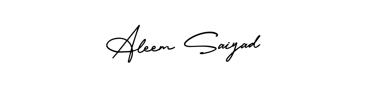 How to make Aleem Saiyad name signature. Use AmerikaSignatureDemo-Regular style for creating short signs online. This is the latest handwritten sign. Aleem Saiyad signature style 3 images and pictures png