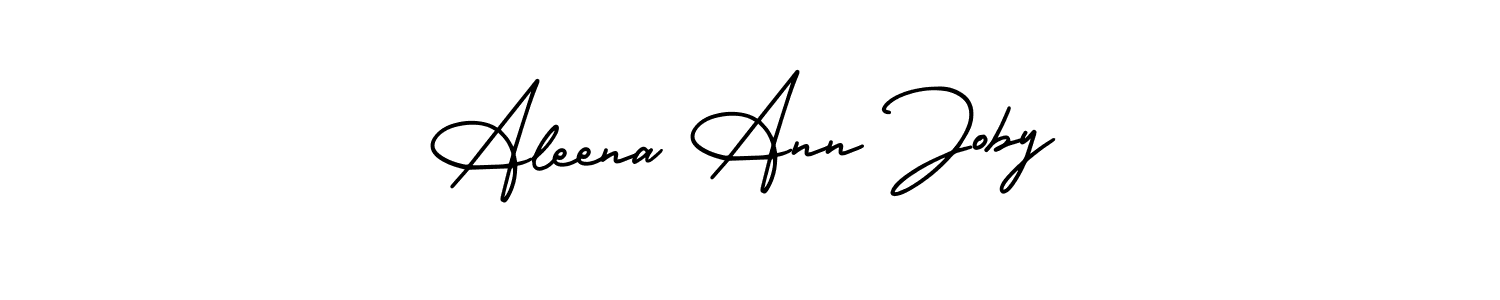 Make a beautiful signature design for name Aleena Ann Joby. With this signature (AmerikaSignatureDemo-Regular) style, you can create a handwritten signature for free. Aleena Ann Joby signature style 3 images and pictures png