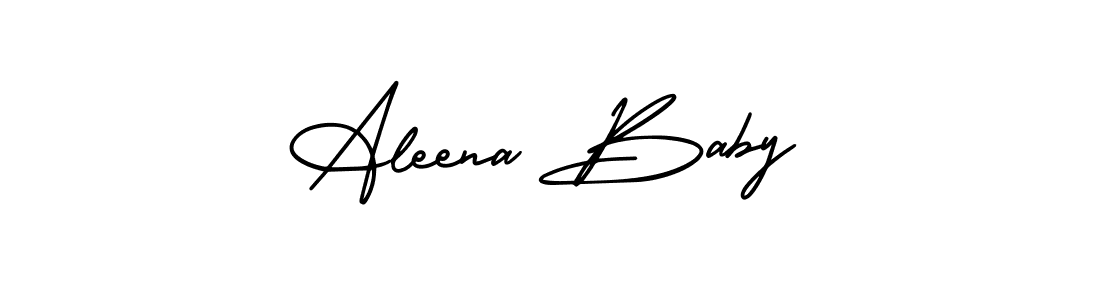 How to make Aleena Baby name signature. Use AmerikaSignatureDemo-Regular style for creating short signs online. This is the latest handwritten sign. Aleena Baby signature style 3 images and pictures png