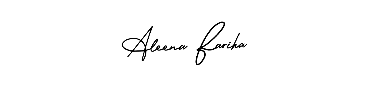 How to make Aleena Fariha name signature. Use AmerikaSignatureDemo-Regular style for creating short signs online. This is the latest handwritten sign. Aleena Fariha signature style 3 images and pictures png