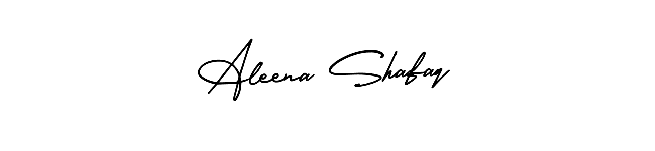 How to make Aleena Shafaq name signature. Use AmerikaSignatureDemo-Regular style for creating short signs online. This is the latest handwritten sign. Aleena Shafaq signature style 3 images and pictures png